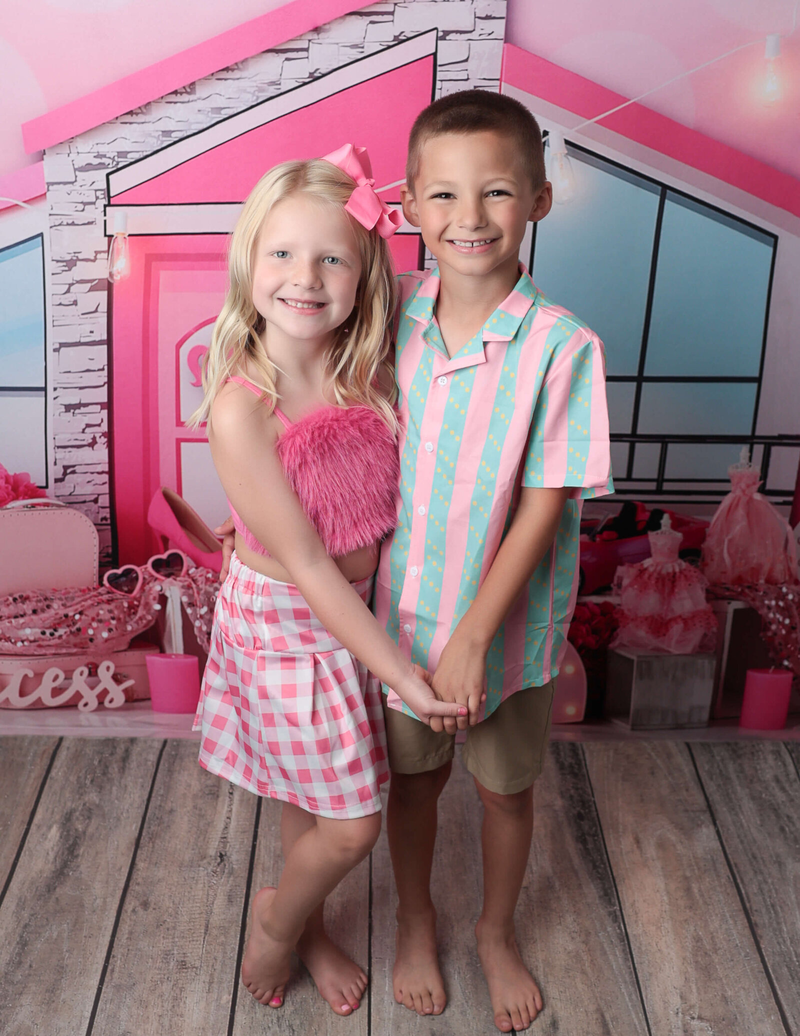 Boy and girl as Barbie and Ken at our Rochester, Ny studio.