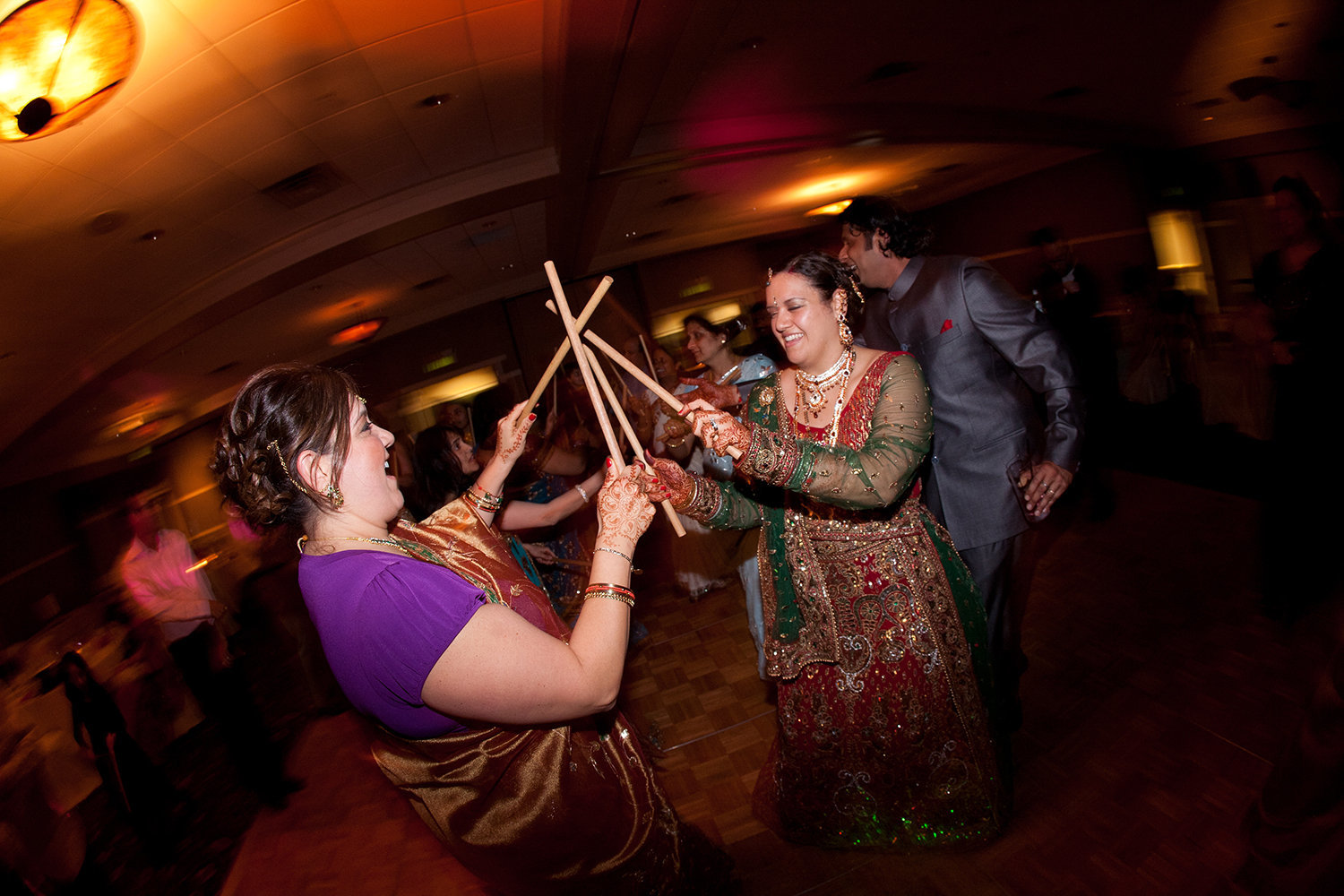 The Garba is a dance from Gujarat India performed at a Hindu wedding reception