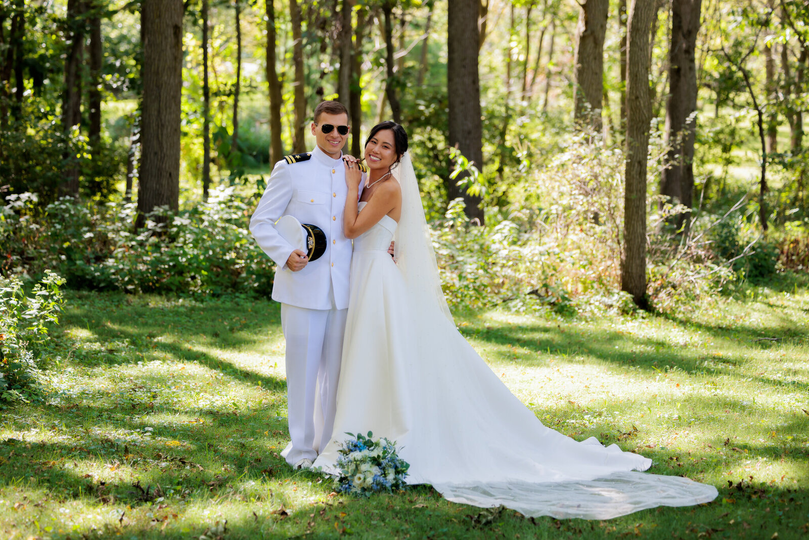 bride and groom smiling at barnwood events in madison, winconsin