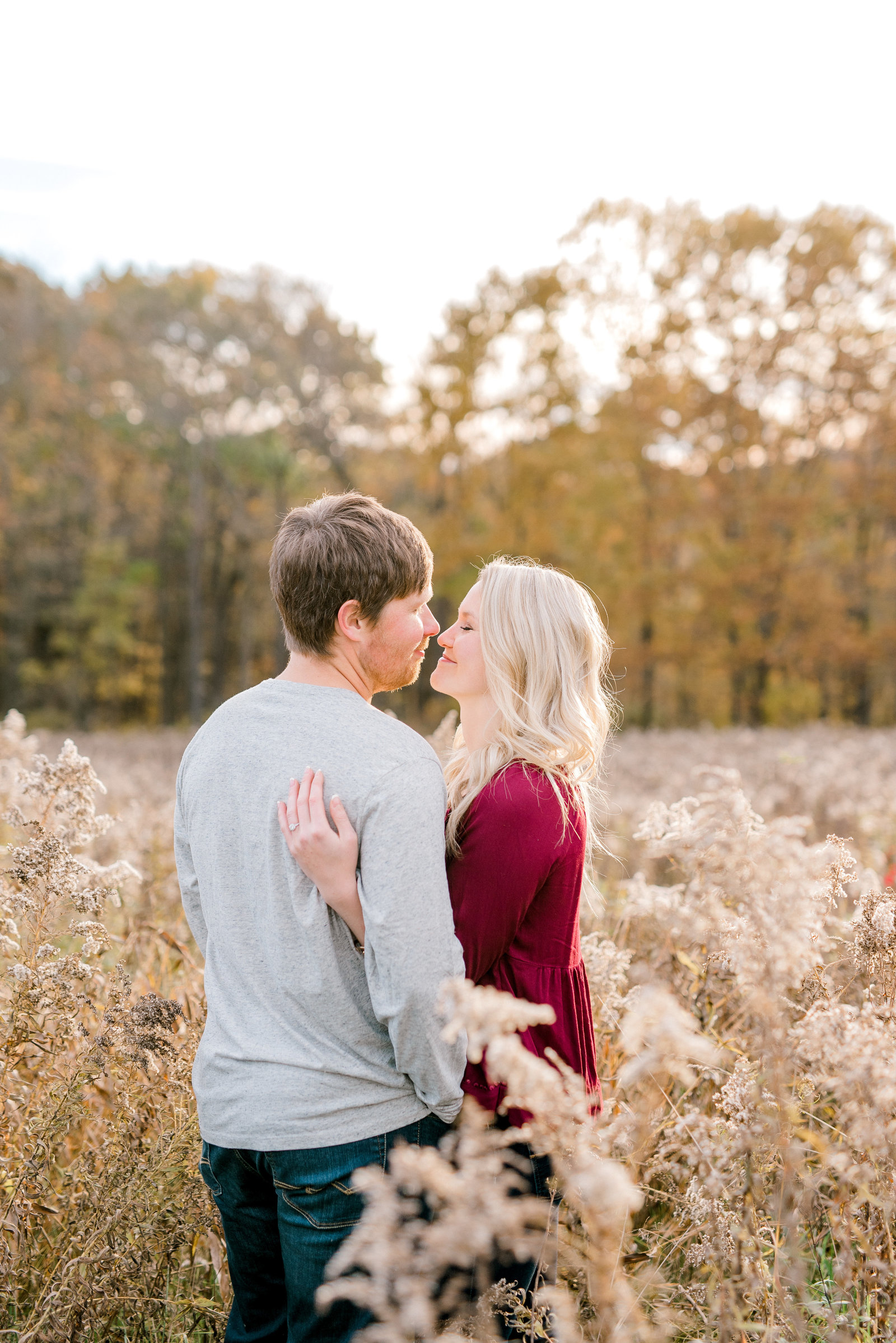 Warren PA Fall Engagement Session in a Field