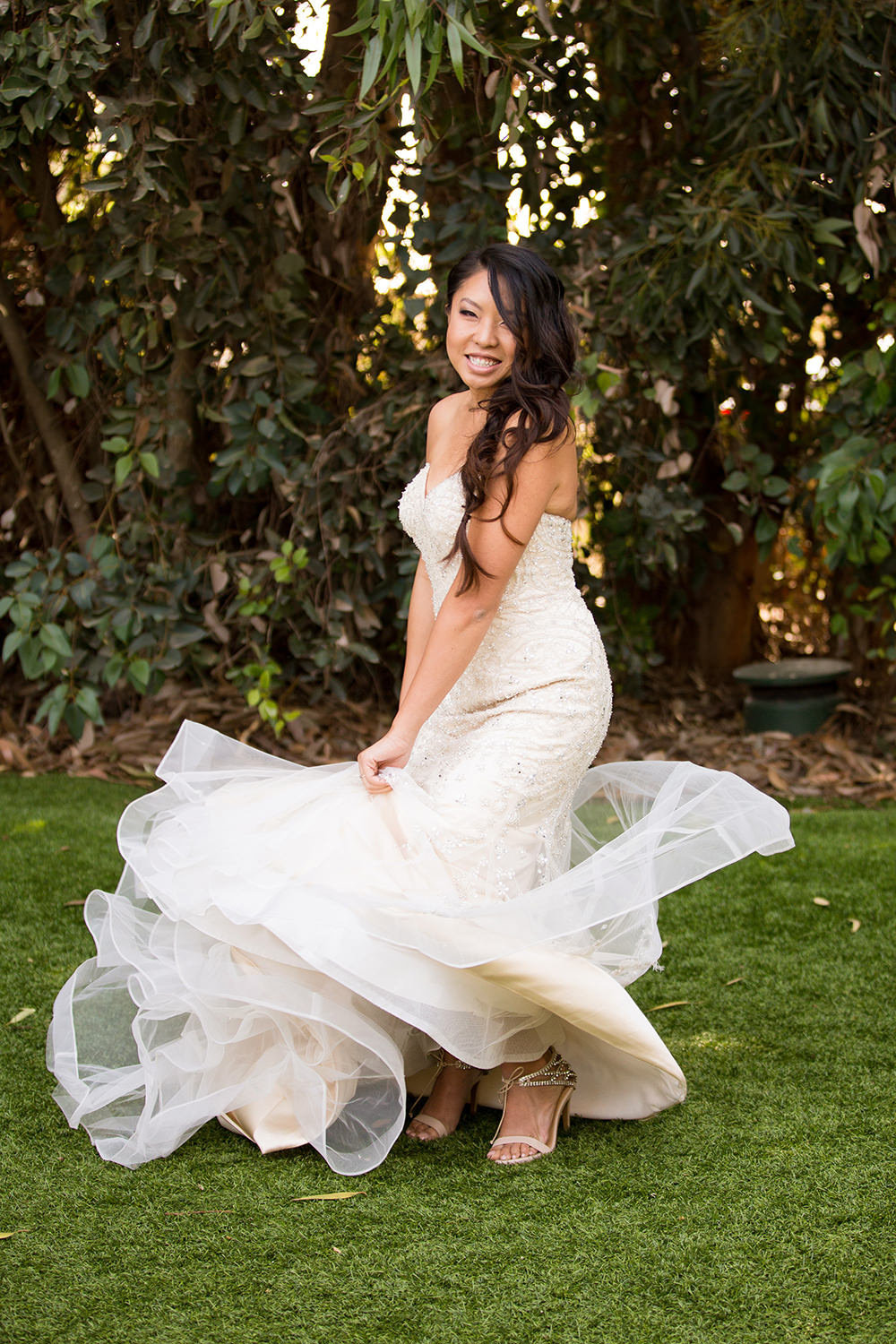 Bride spins her dress out | Bridal portrait ideas