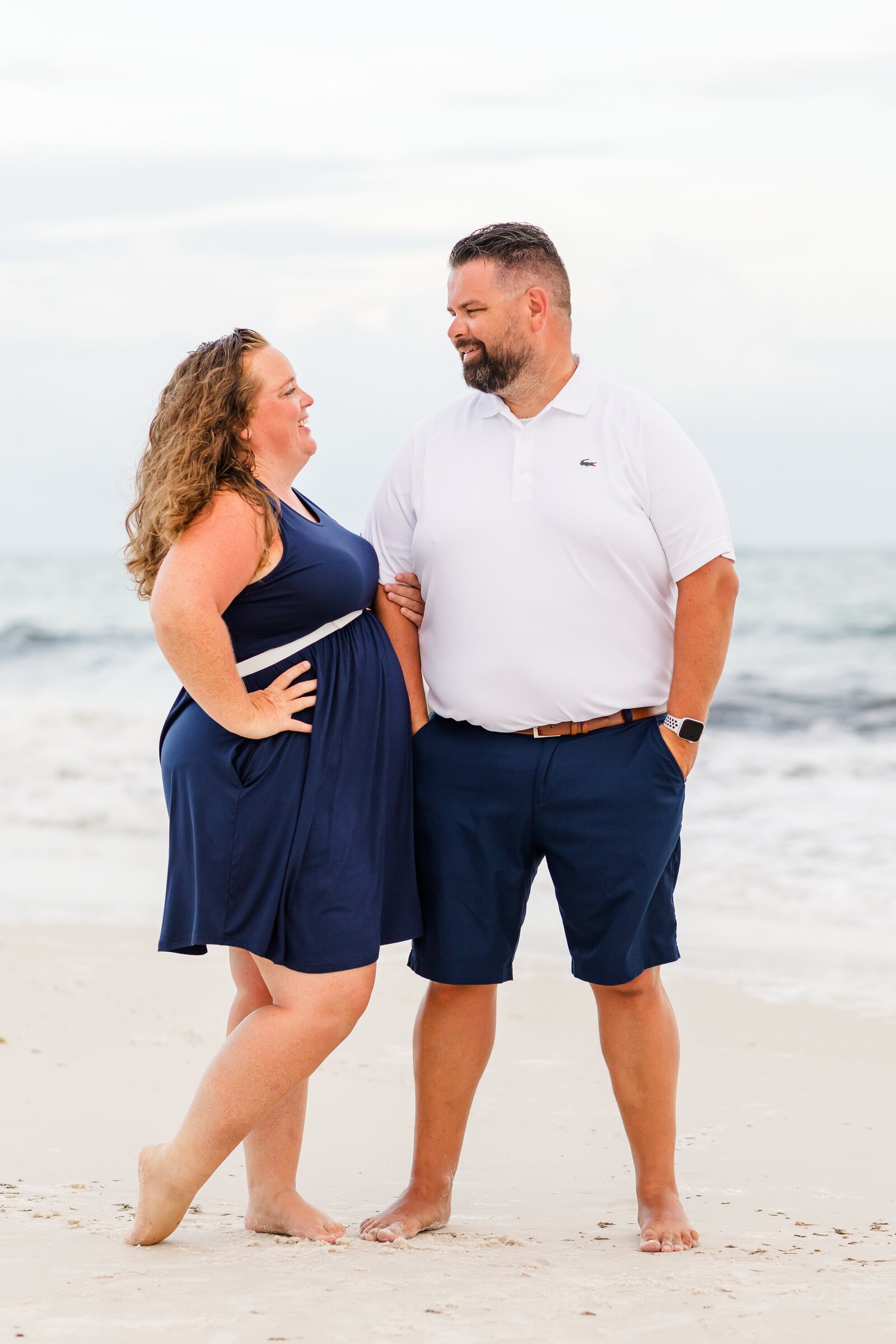 Couple during photo session on Pensacola Beach