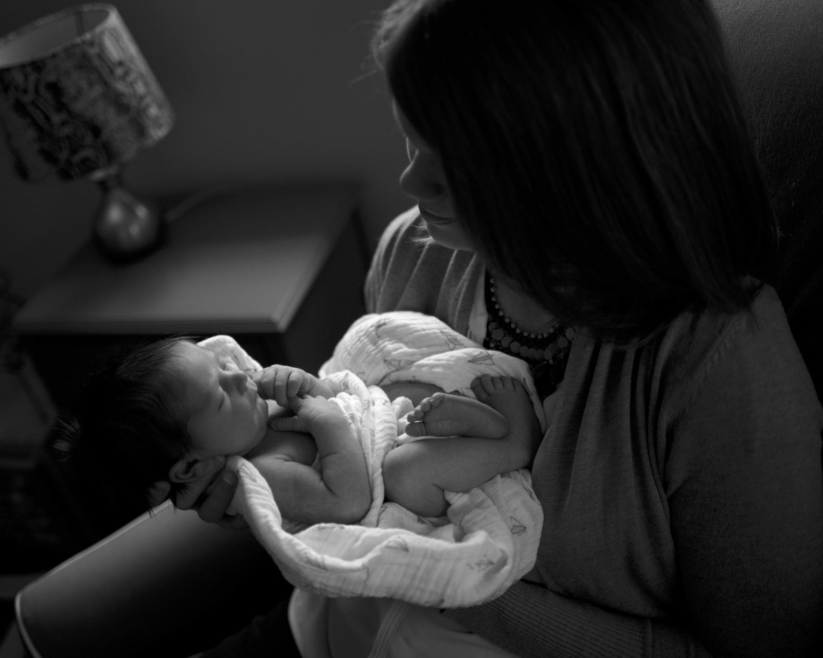 Black and white newborn photographer in Amelia Island, FL