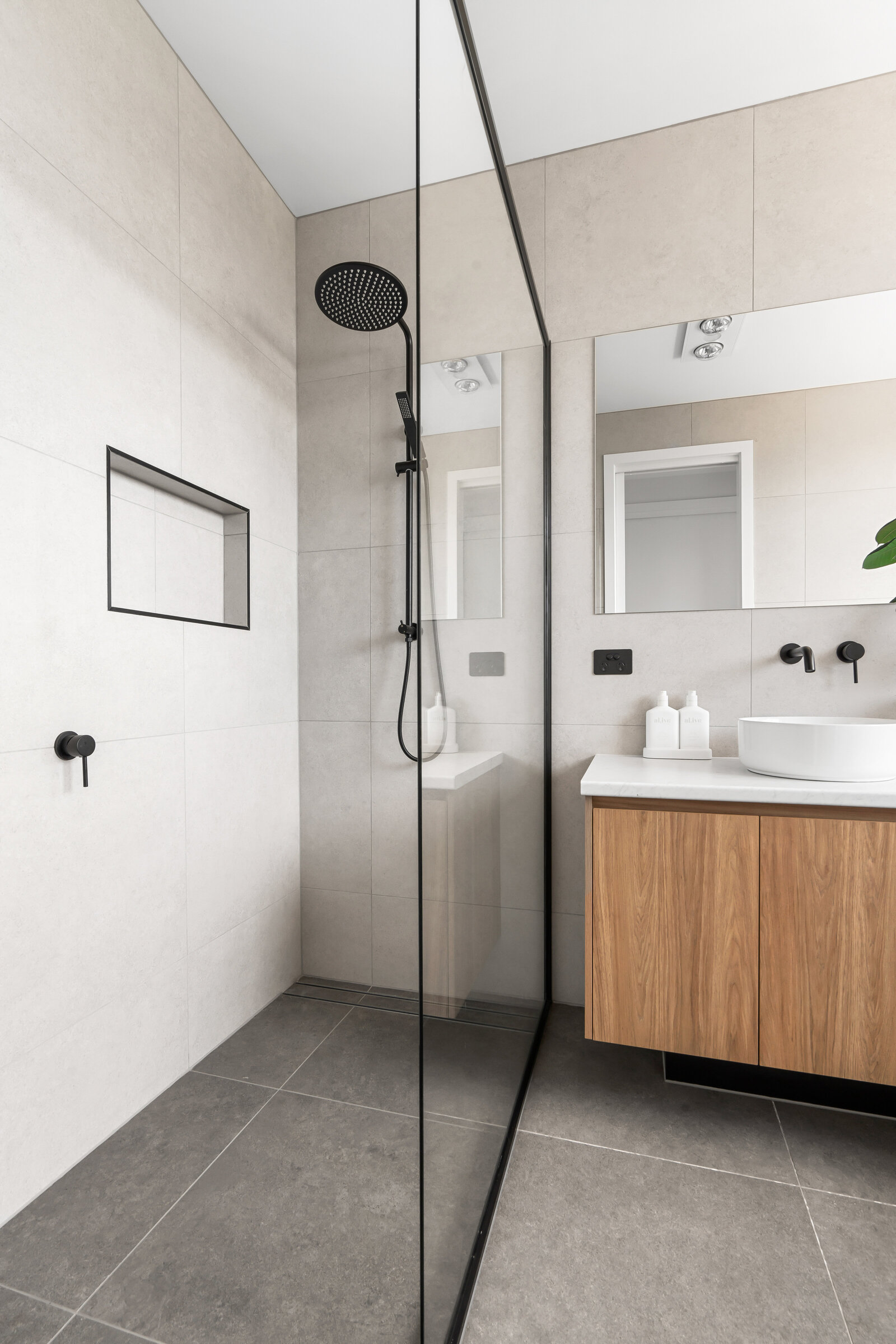 Luxury bathroom renovation by AR Construction in South West VIC