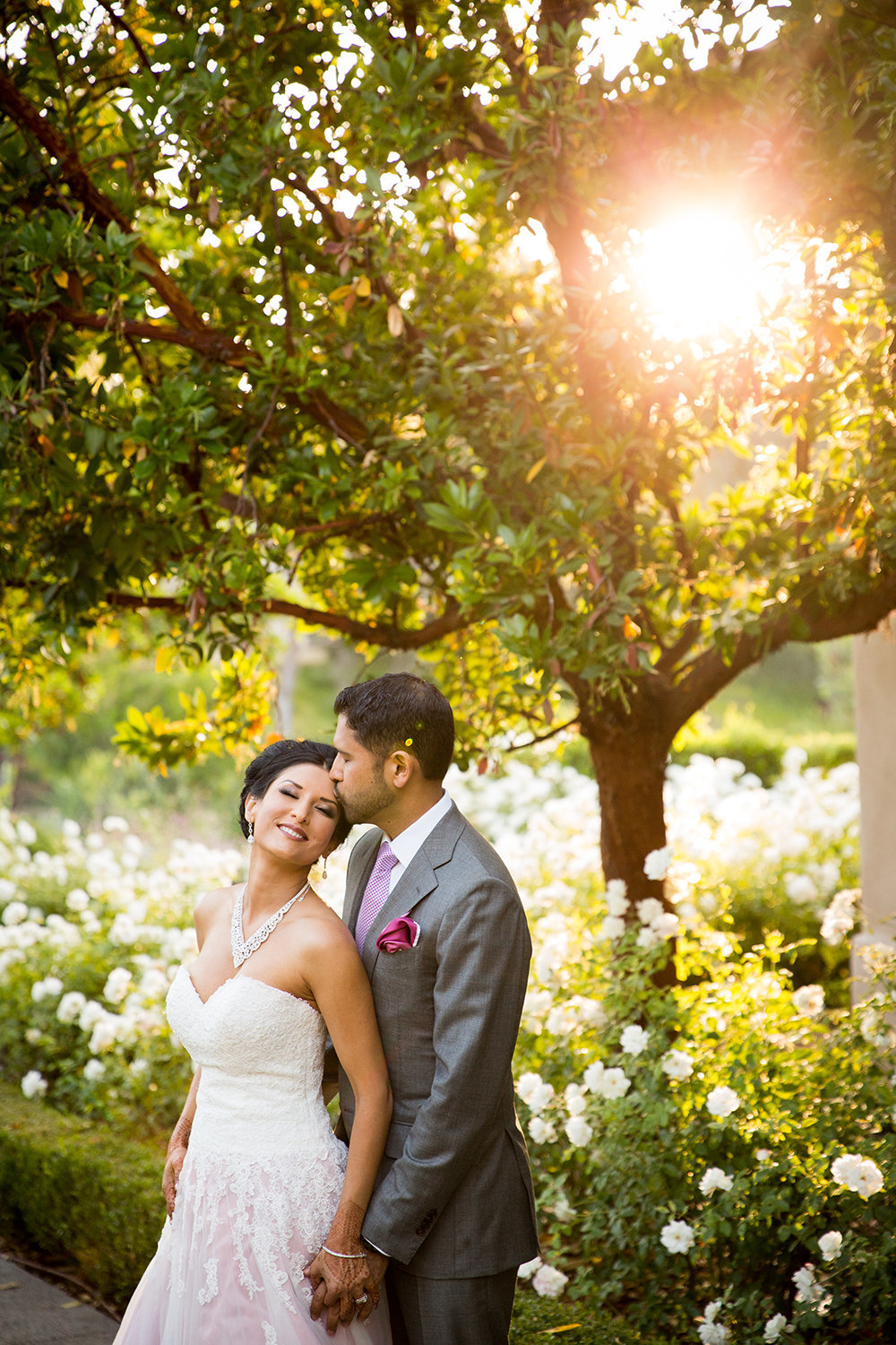 Breathtaking Sunset Wedding Portrait of Indian Couple at Rancho Bernardo Inn