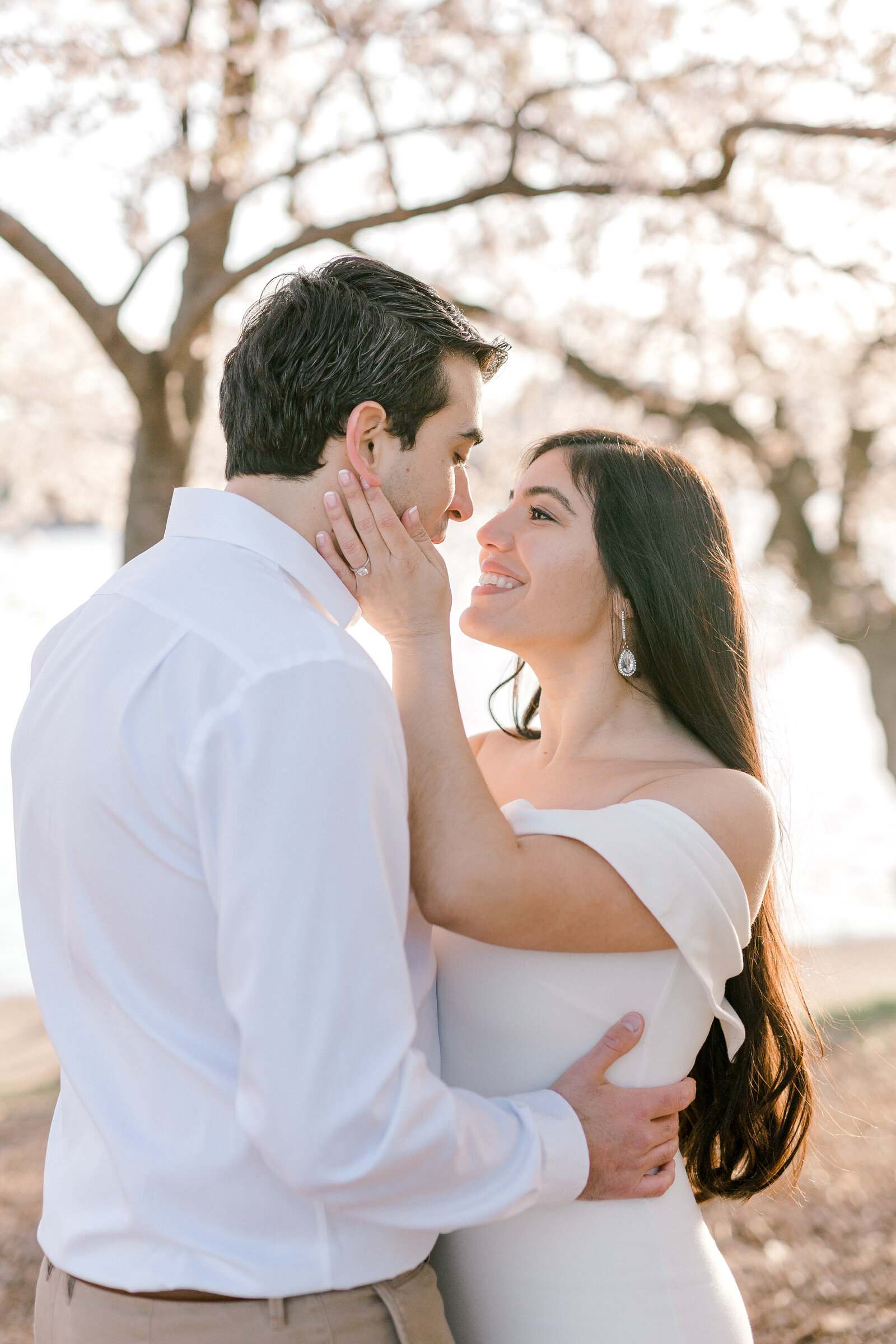 Cherry blossom engagement session in Washington DC