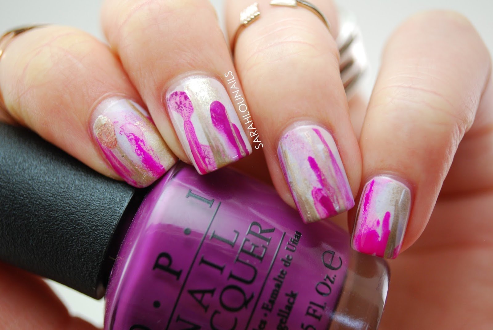 Purple Abstract Drip Nails 4