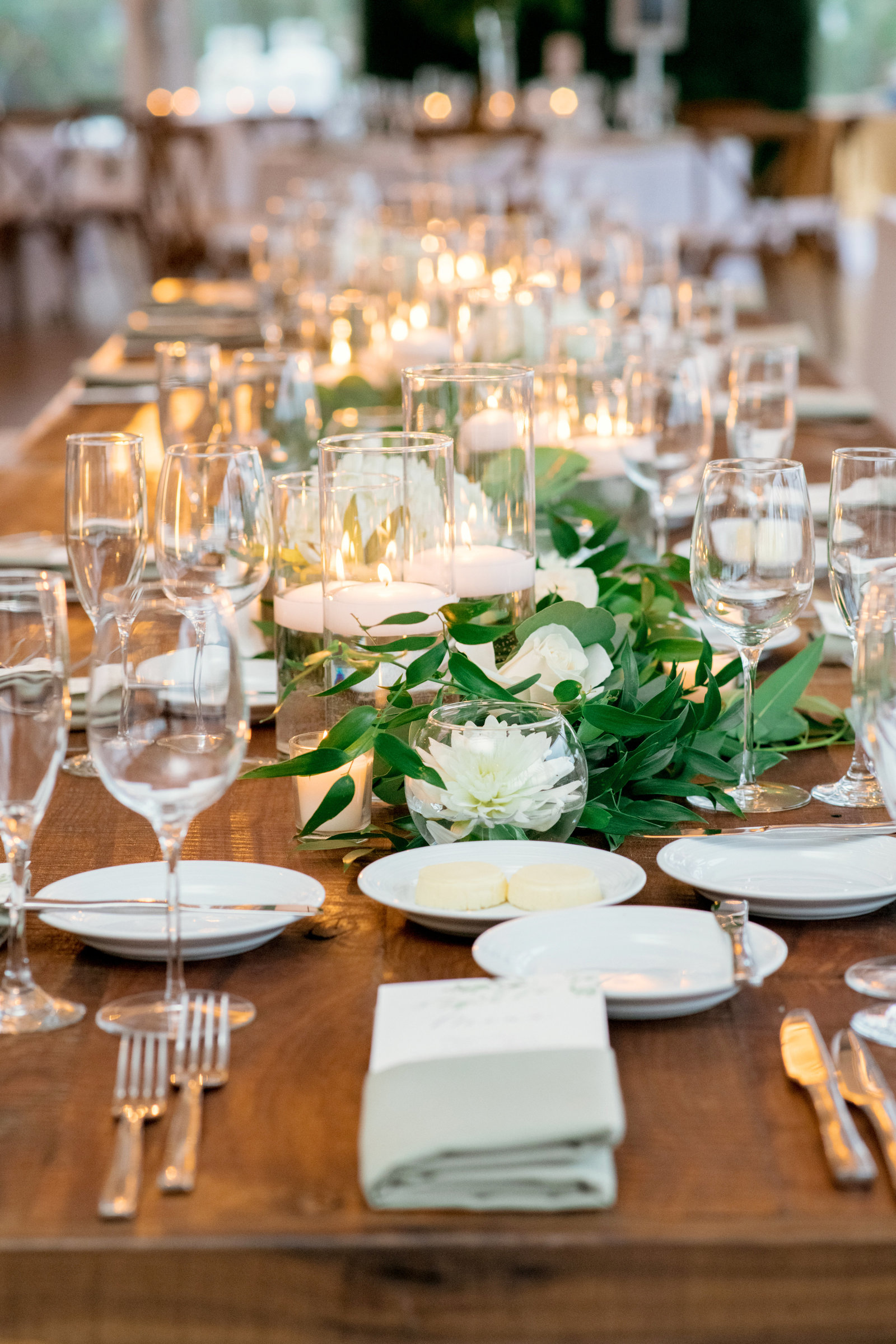 photo of table settings from Gurneys Montauk Resort wedding