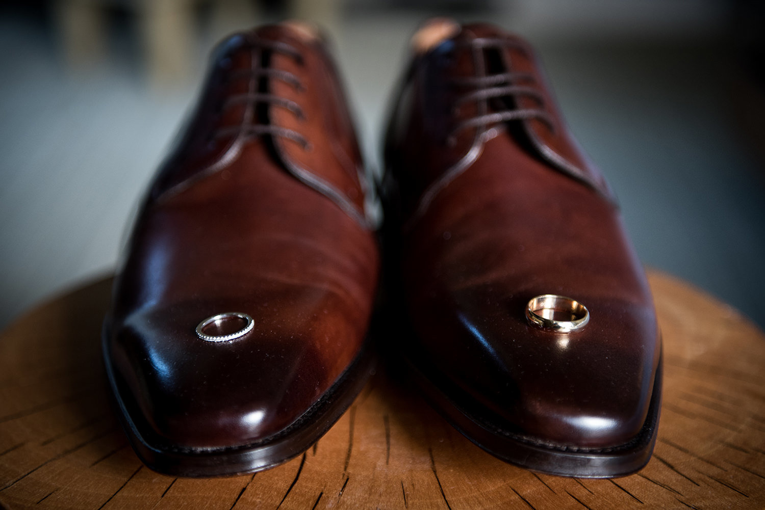 grooms shoes with rings