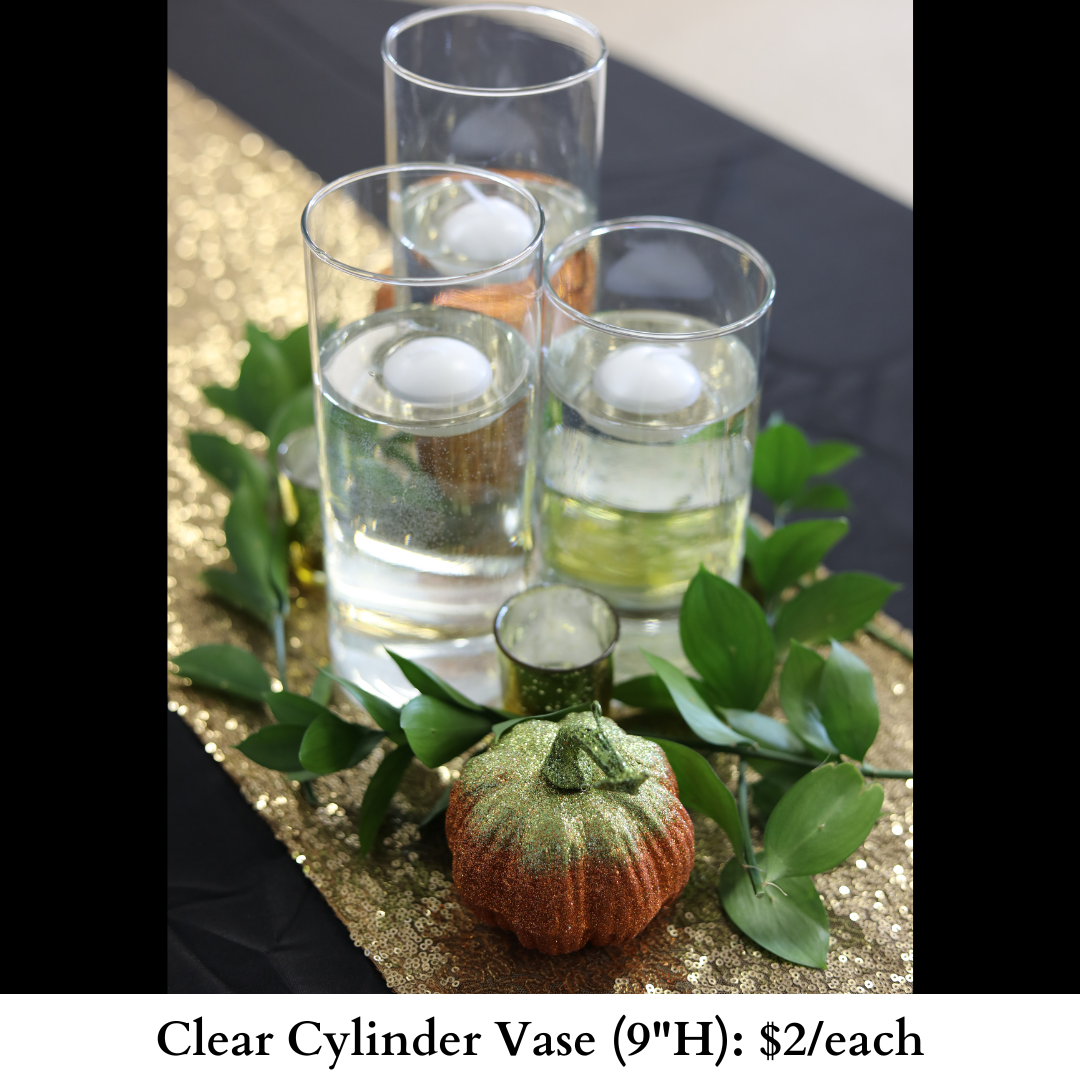 Clear Cylinder Vase 9 inch-337