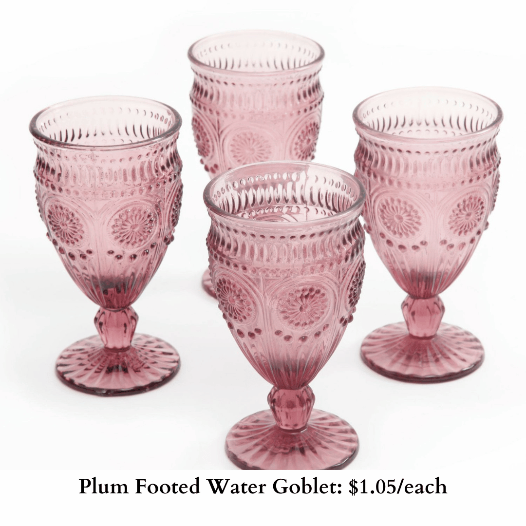 Plum Footed Water Goblet-278