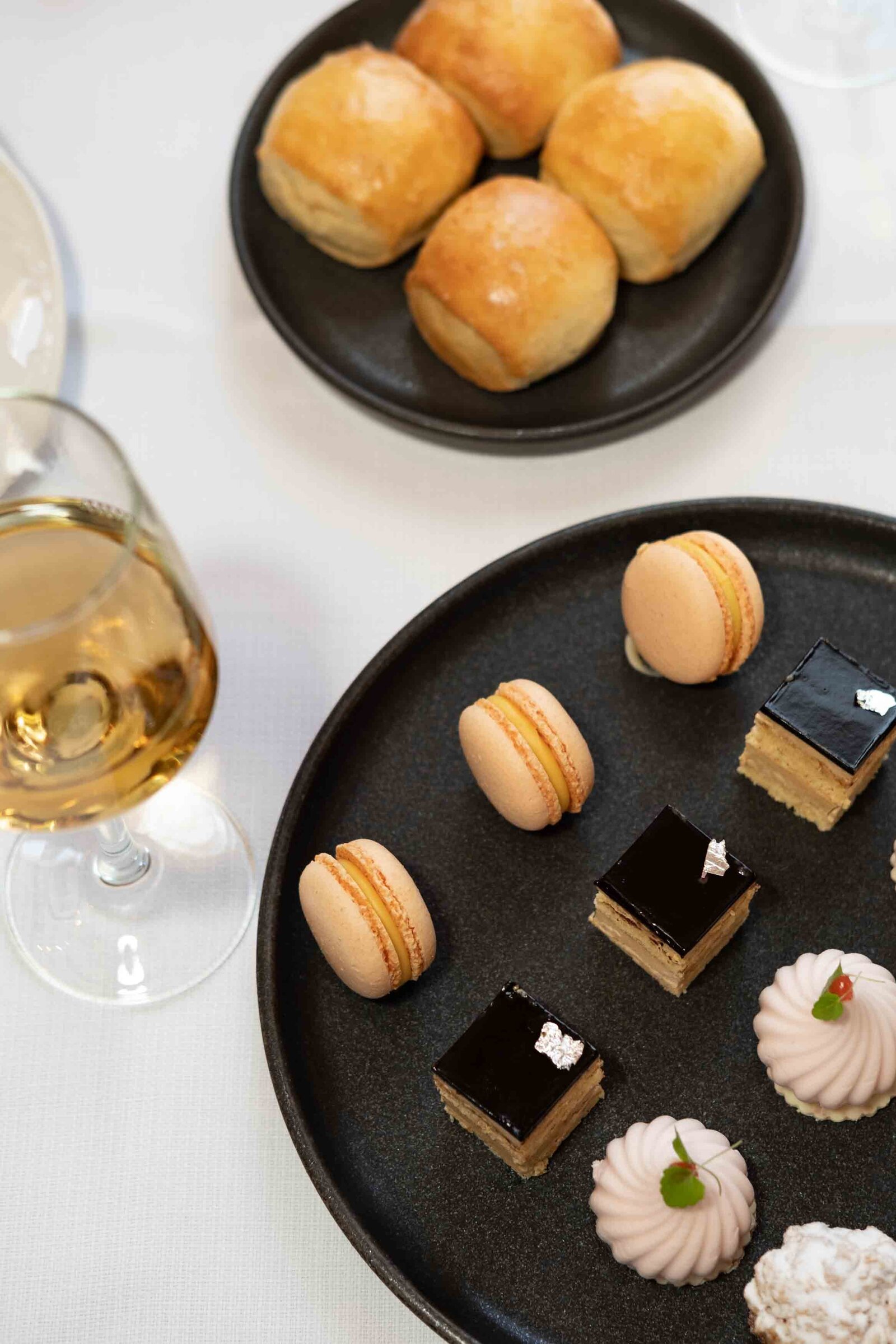 closeup van petit fours in fine dining restaurant Amsterdam