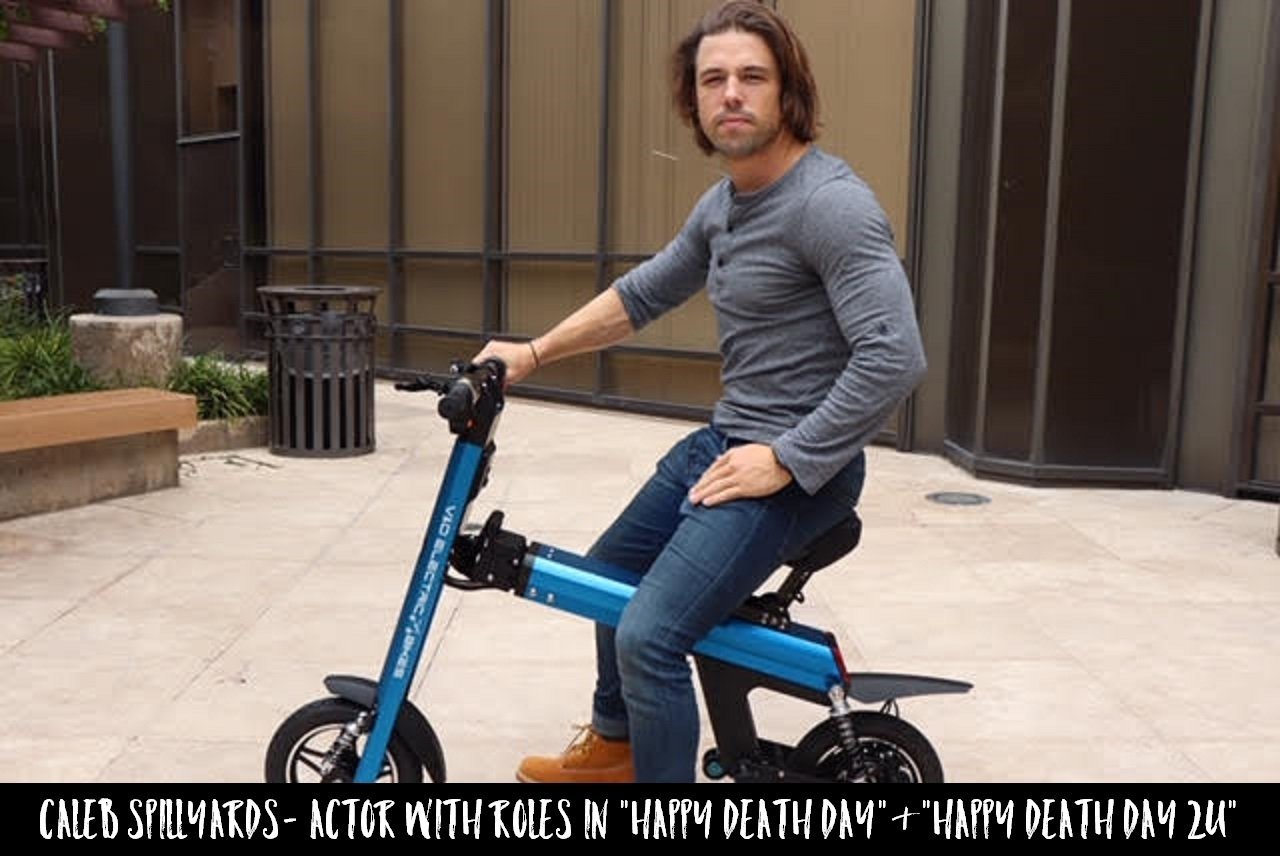 Actor Caleb Spillyards is cruising the streets of LA on a Blue Go-Bike M2