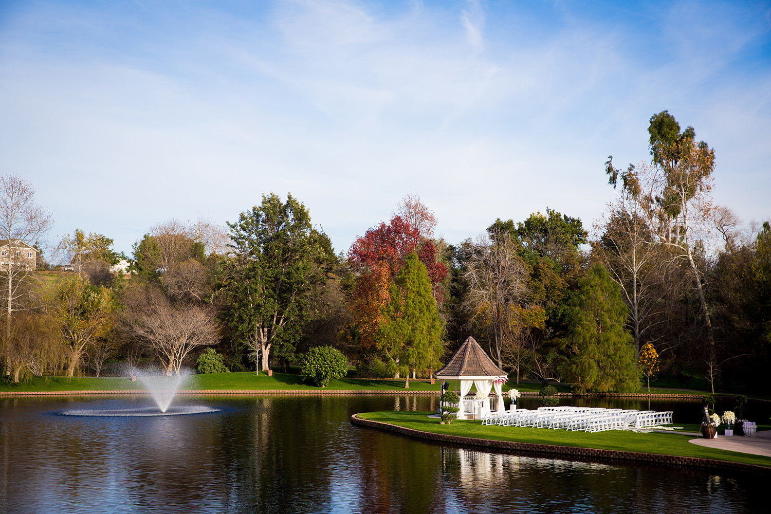 Picture perfect day for a wedding ceremony at Grand Tradition Wedding Estate
