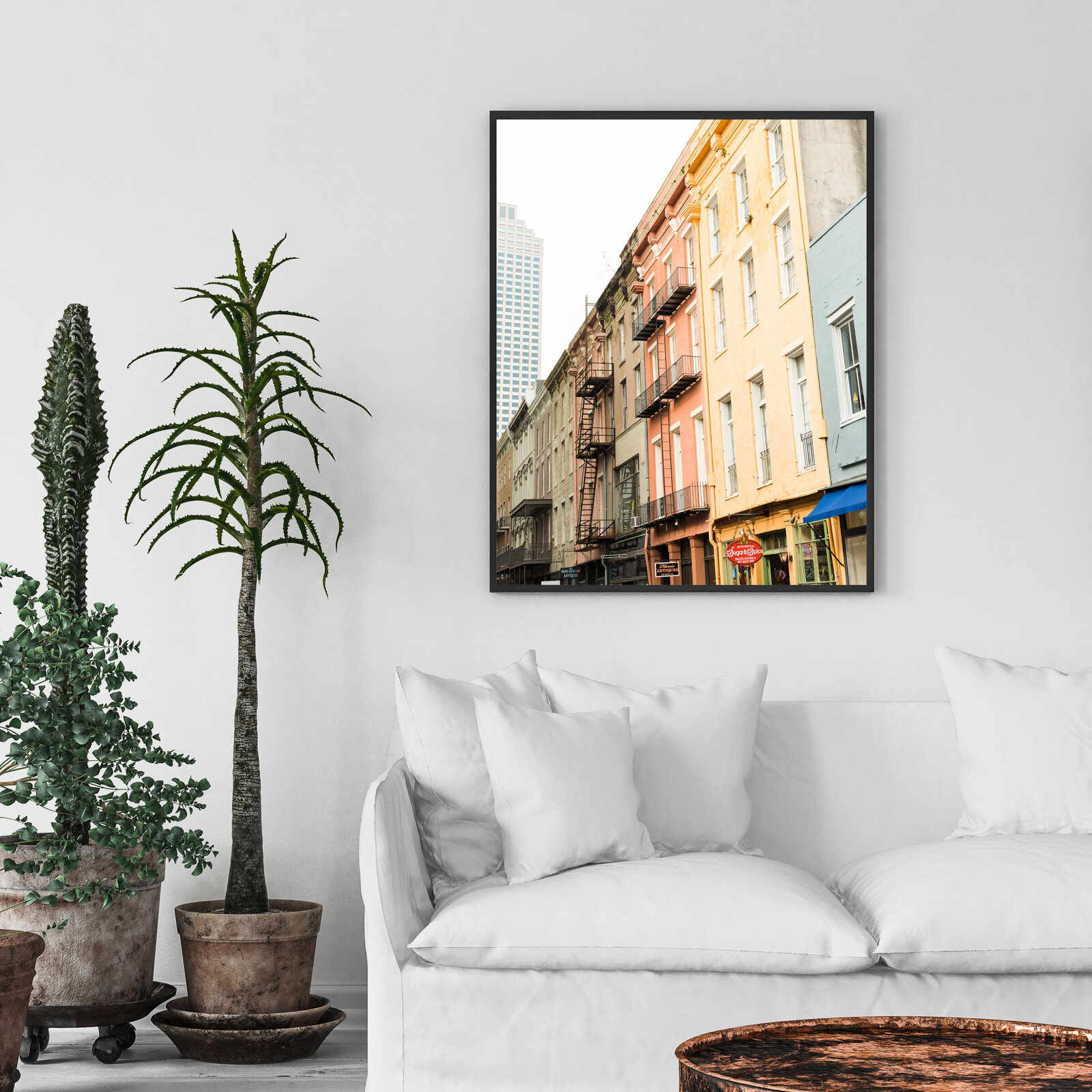 New Orleans architecture home decor print in living room