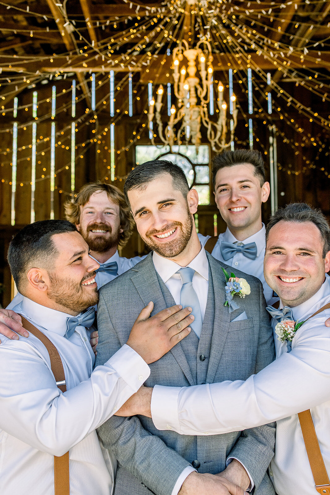 Groom and groomsmen at Wolfe Heights Estates wedding in Sacramento, CA