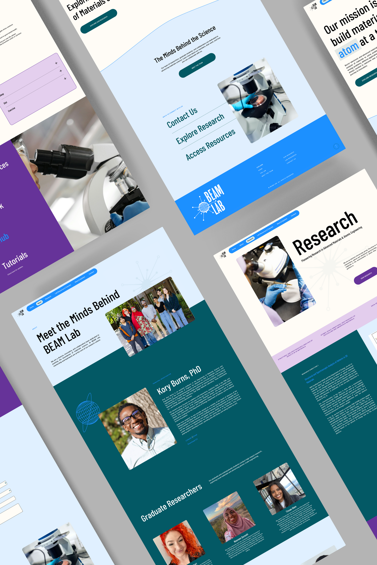 research lab website design