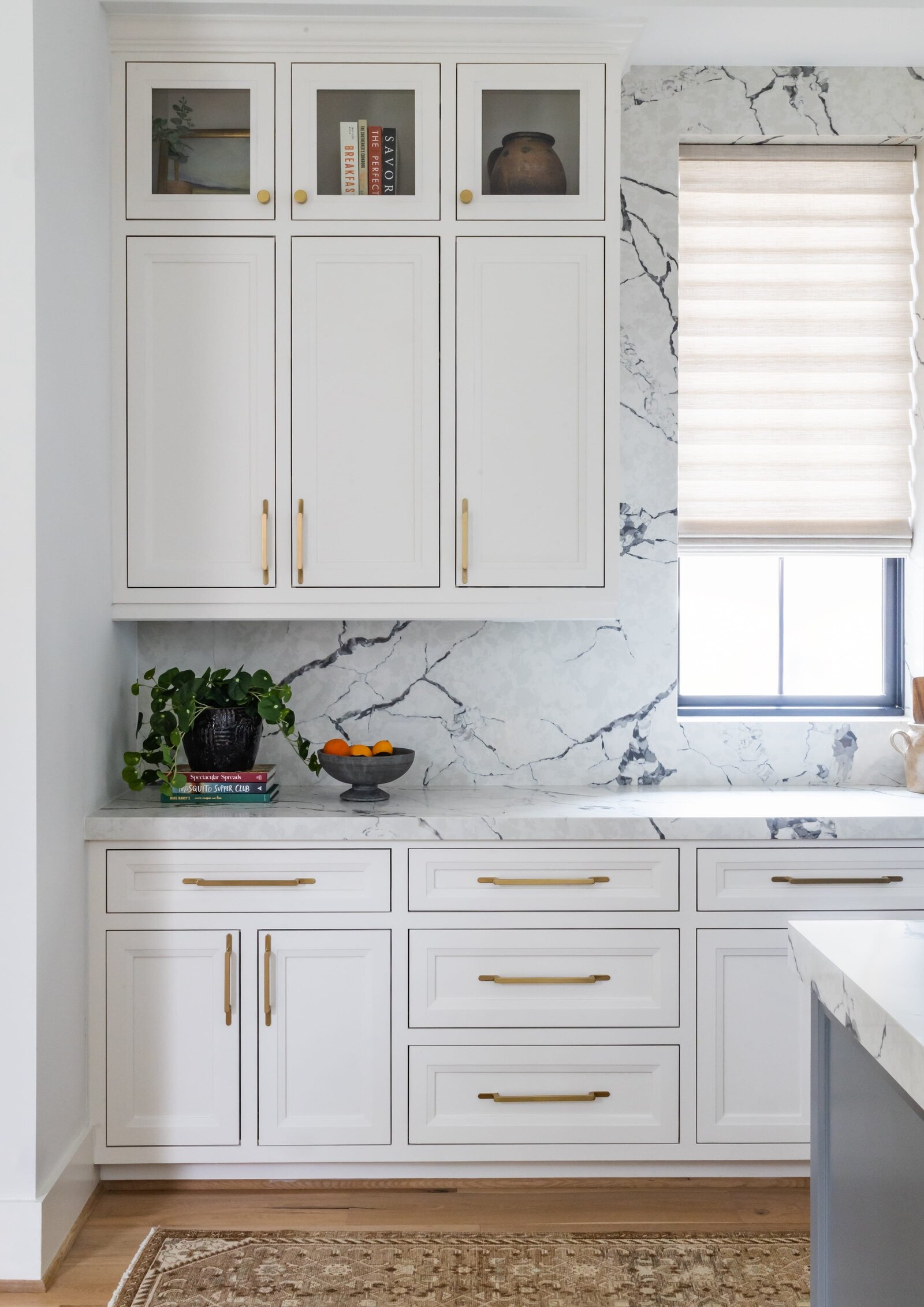 vision and hammer kitchen cabinets with marble backsplash