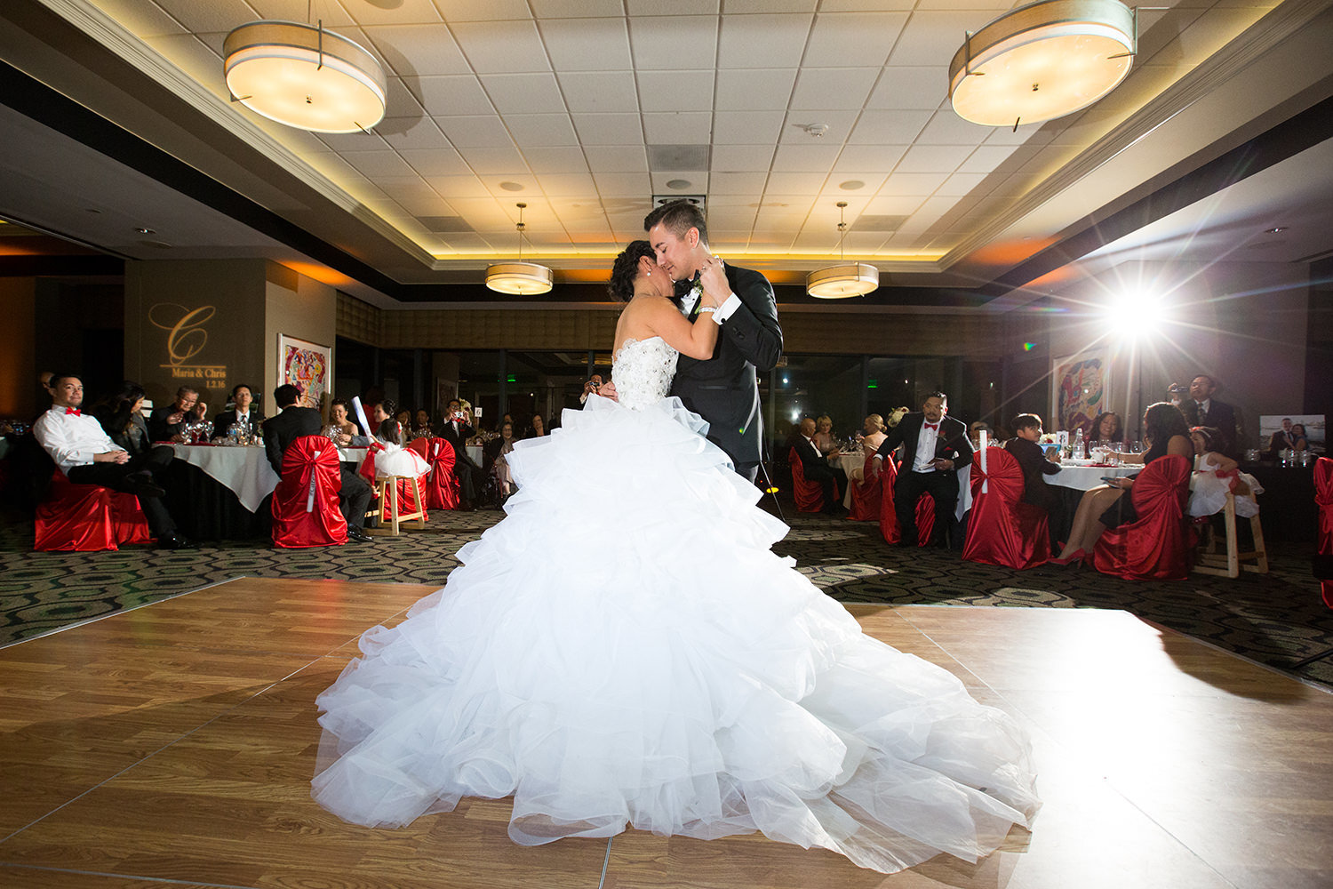 Flawless lighting this wedding reception first dance at the University Club