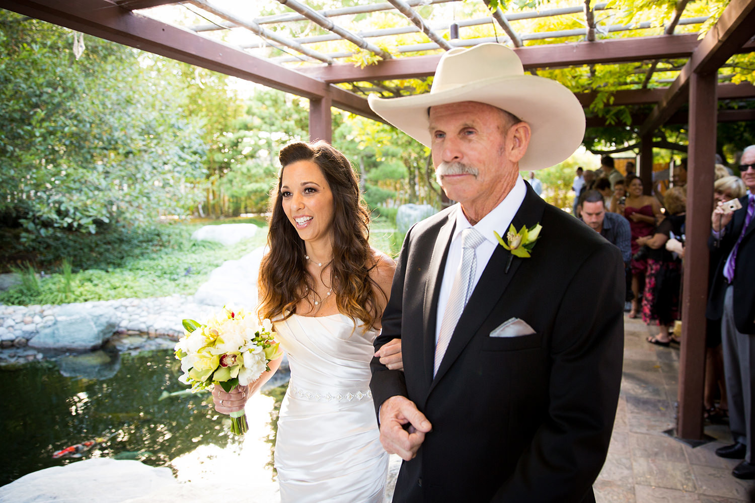 bride walking with her dad