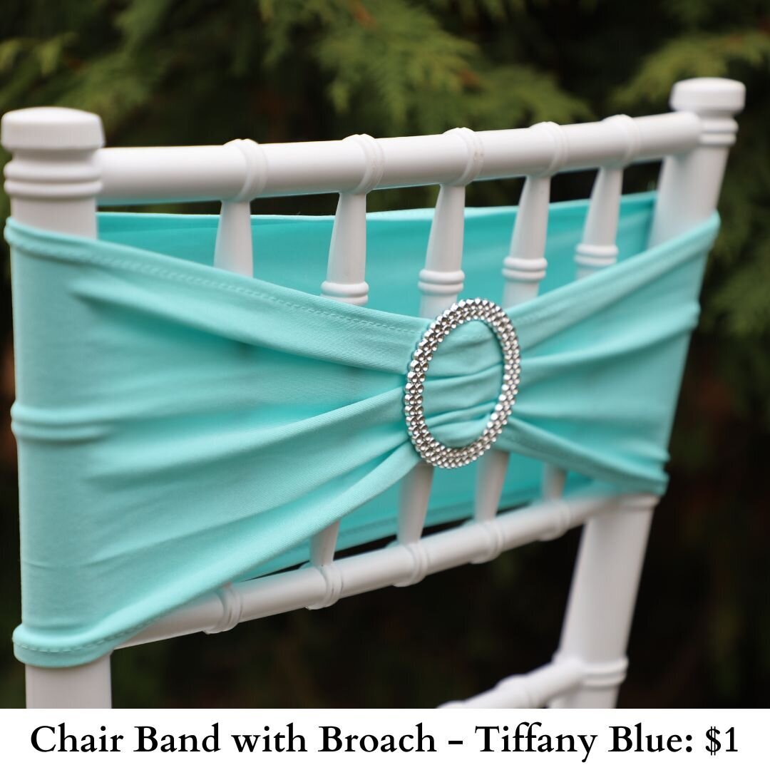 Chair Band with Broach-Tiffany Blue-562