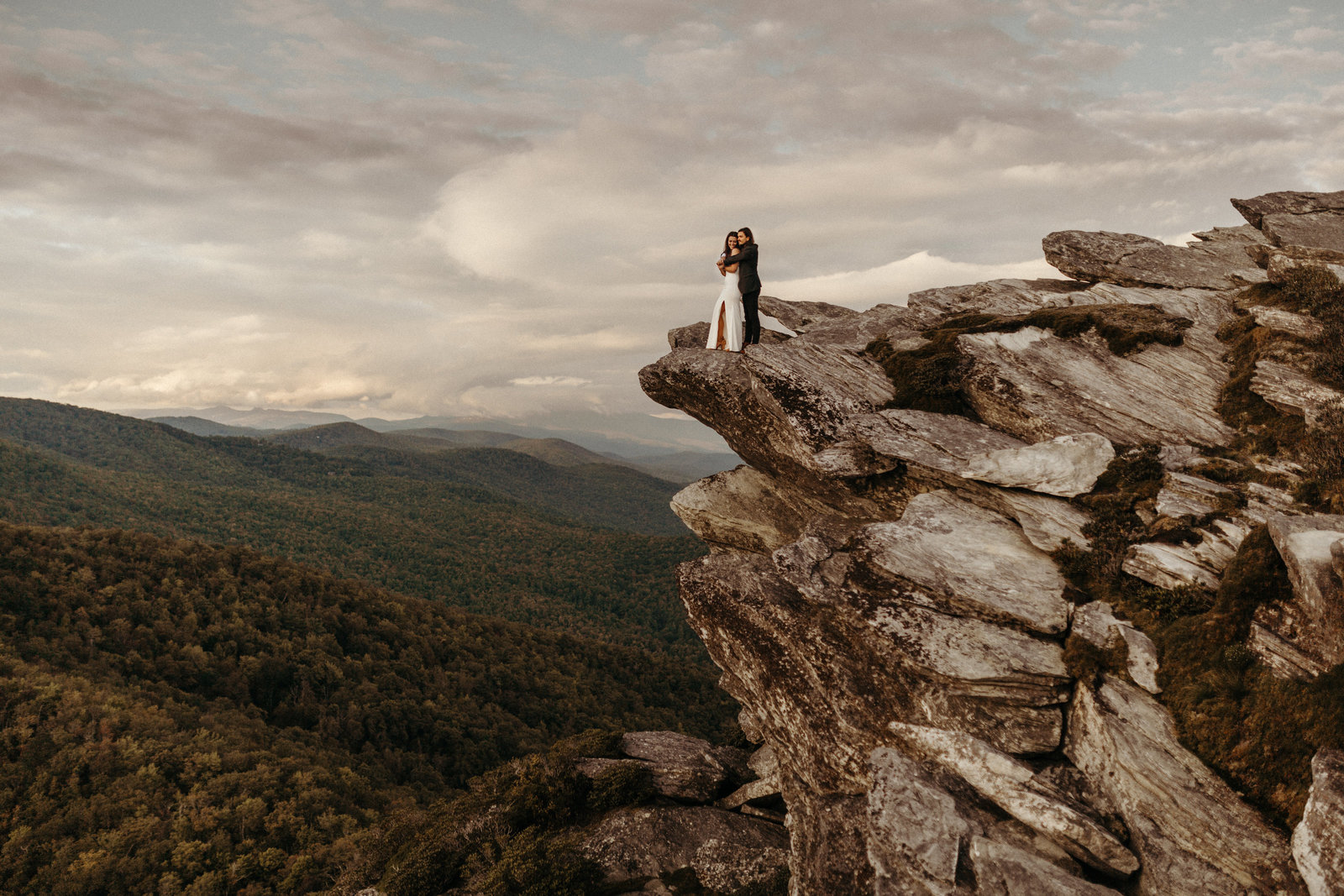 Adventurous Mountain Elopement in Maryland with organic, moody editing