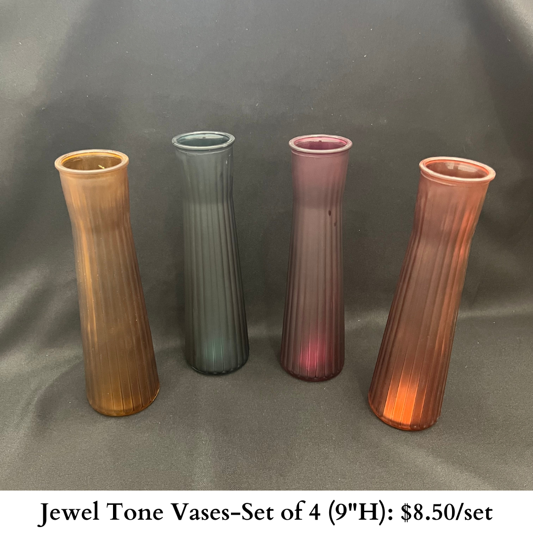 Jewel Tone Vases-Set of 4-887
