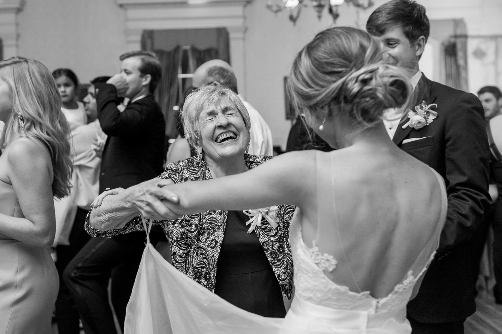 Guests dance at reception, Hibernian Hall, Charleston, South Carolina