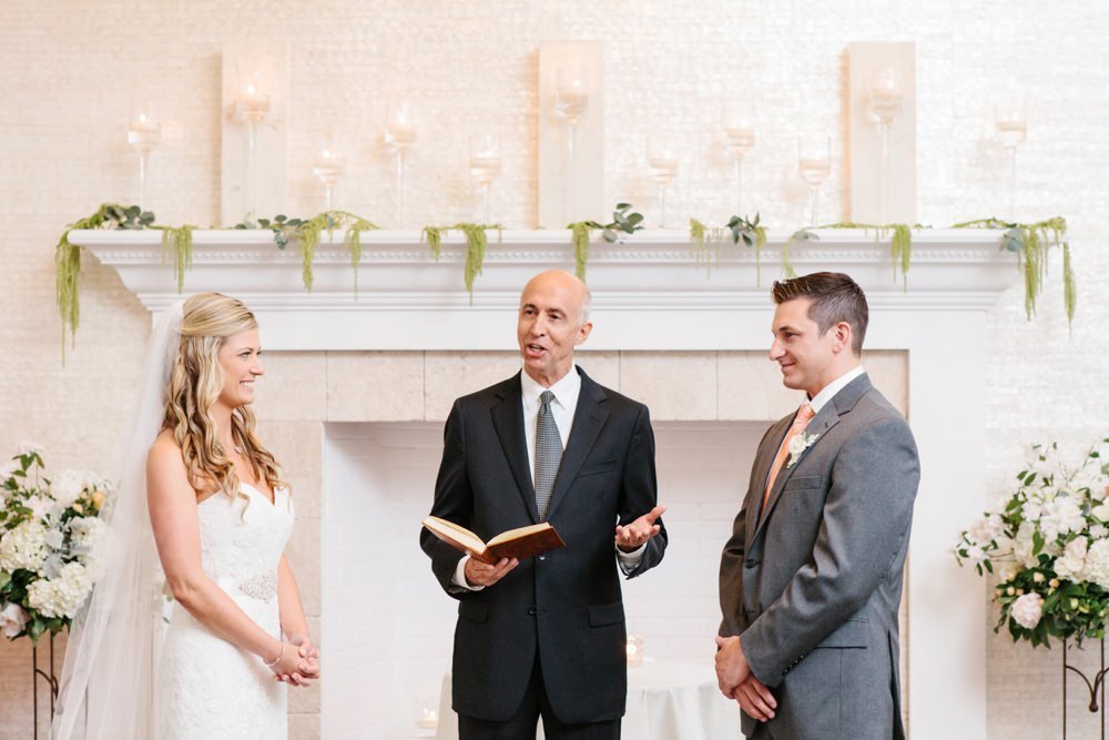 Indoor wedding ceremony at Belle Mer in Newport, RI