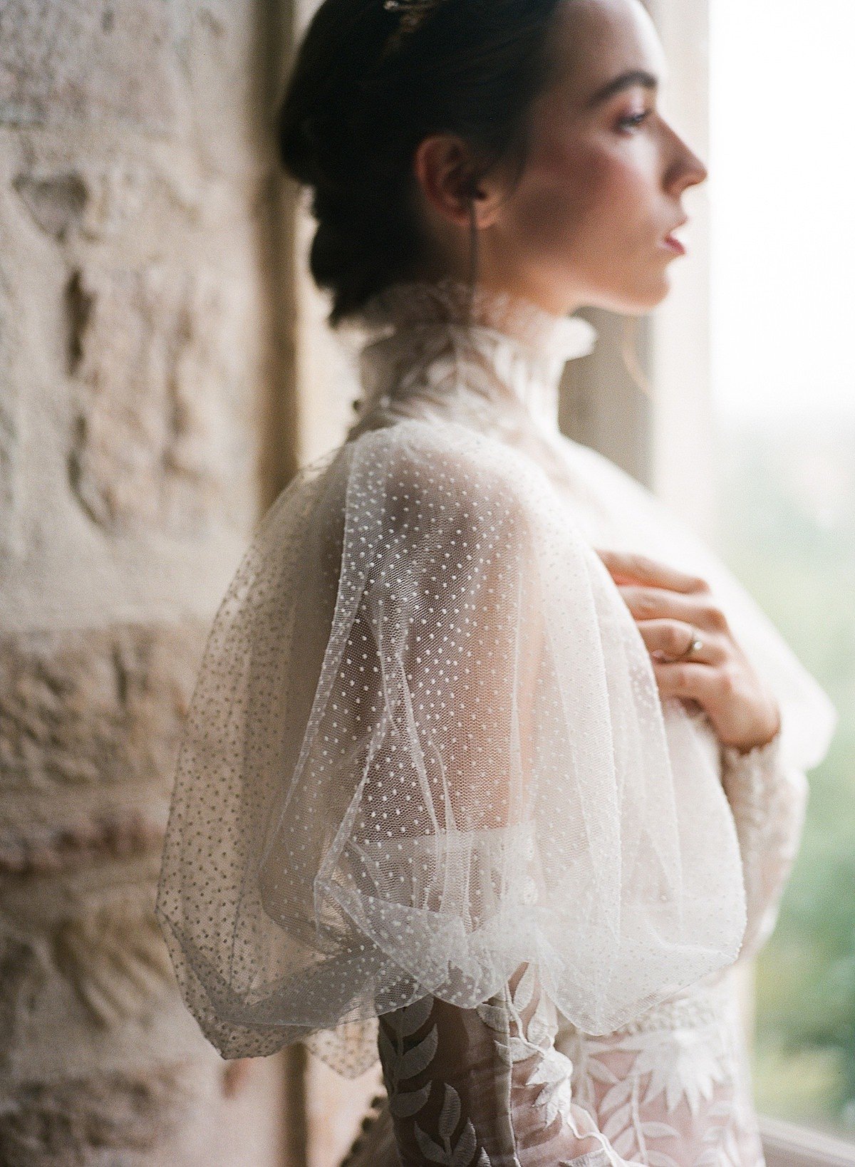 Helianthus-high-neck-puff-sleeve-wedding-dress-JoanneFlemingDesign-CelineChhuonPhoto (18)_WEB