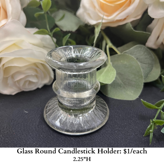 Glass Round Candlestick Holder-968