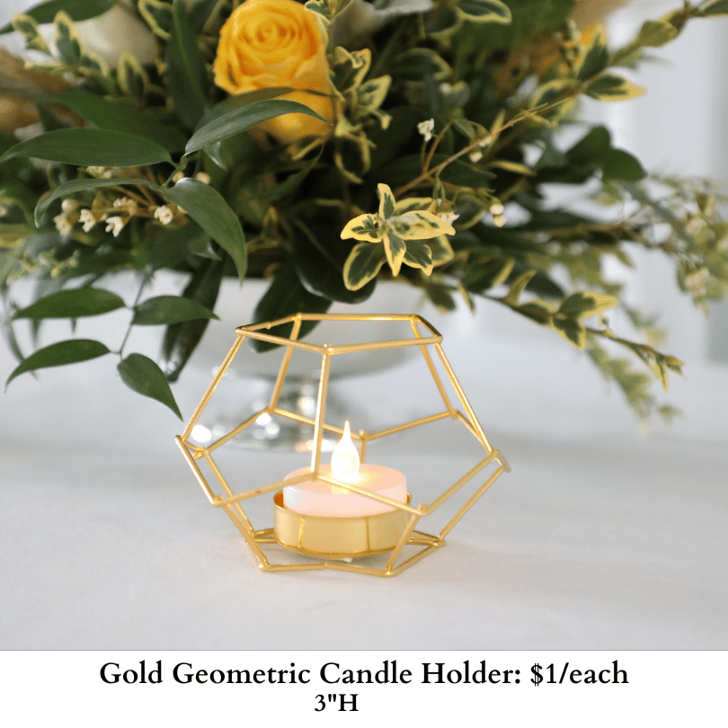 Gold Geometric Candle Holder-525