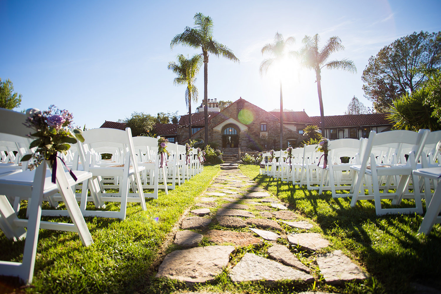 ceremony space with castle in background