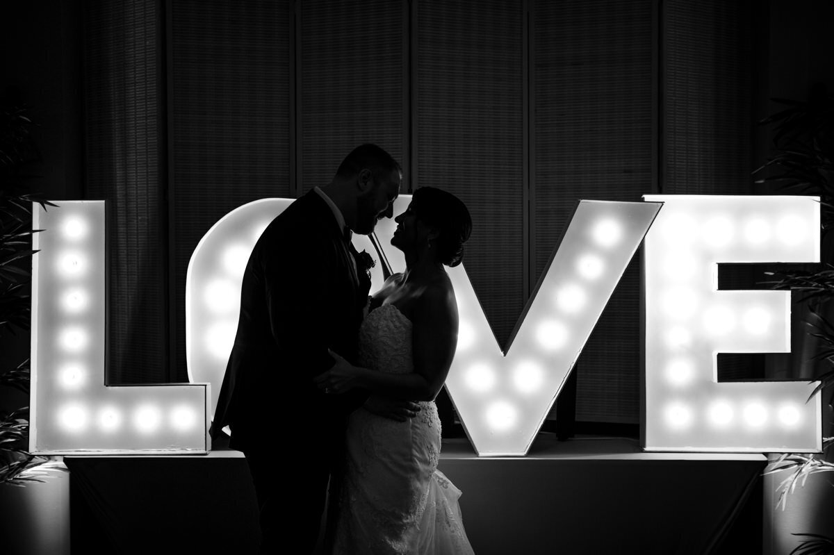 Marquis letter decor for a wedding in South Florida