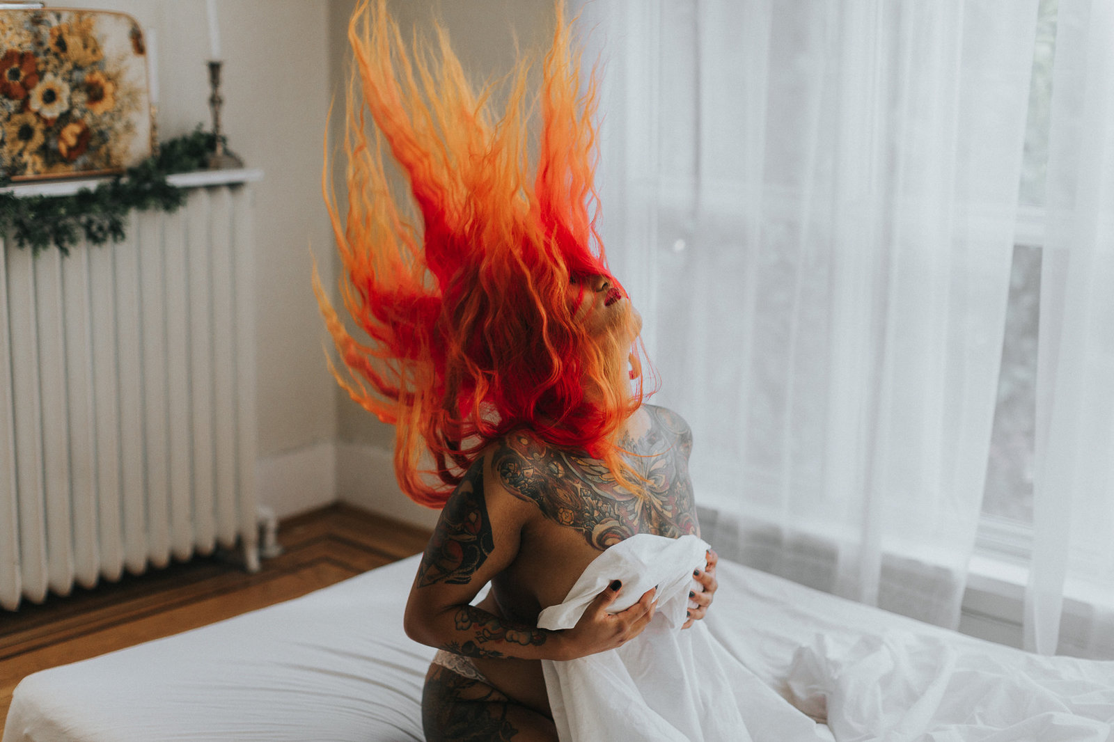 hairwhip with fire coloured hair