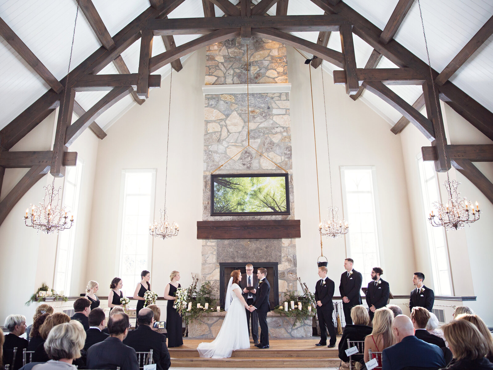 wedding ceremony at Ancaster Mill chapel
