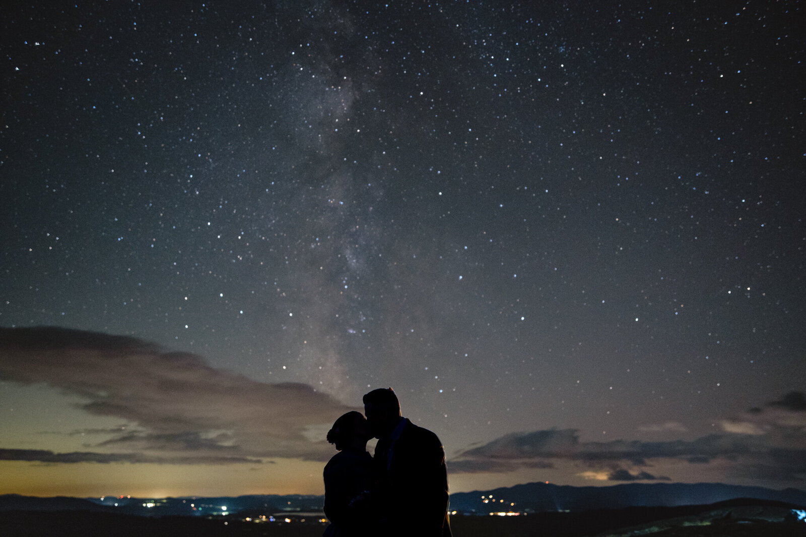 starry sky portrait by New Hampshire elopement photographer