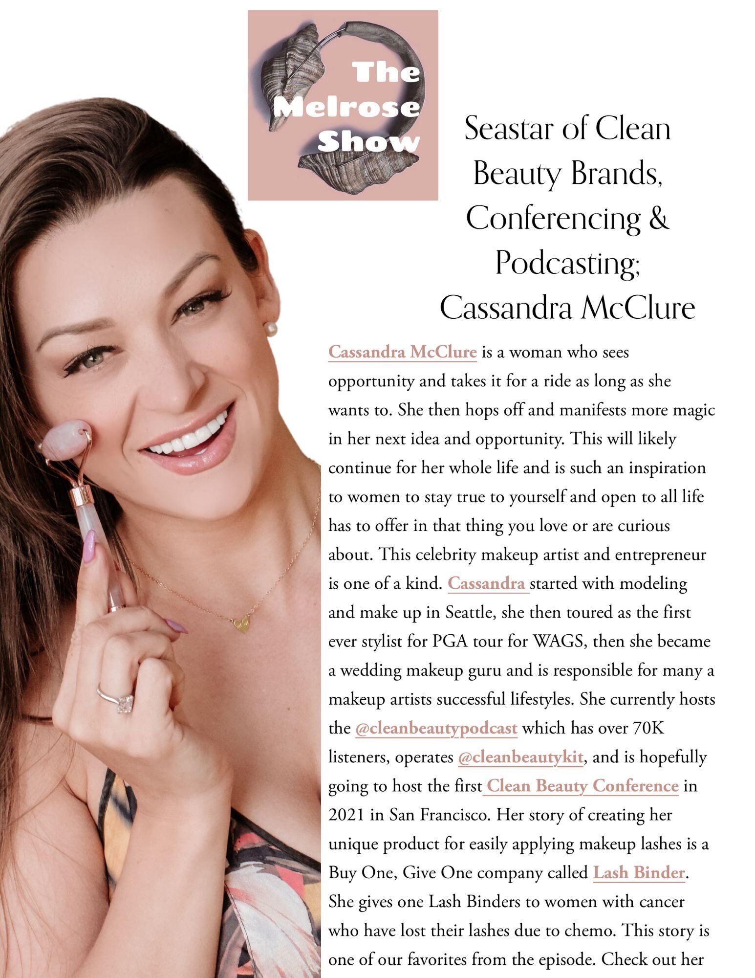 Seastar of clean beauty article featuring Cassandra McClure