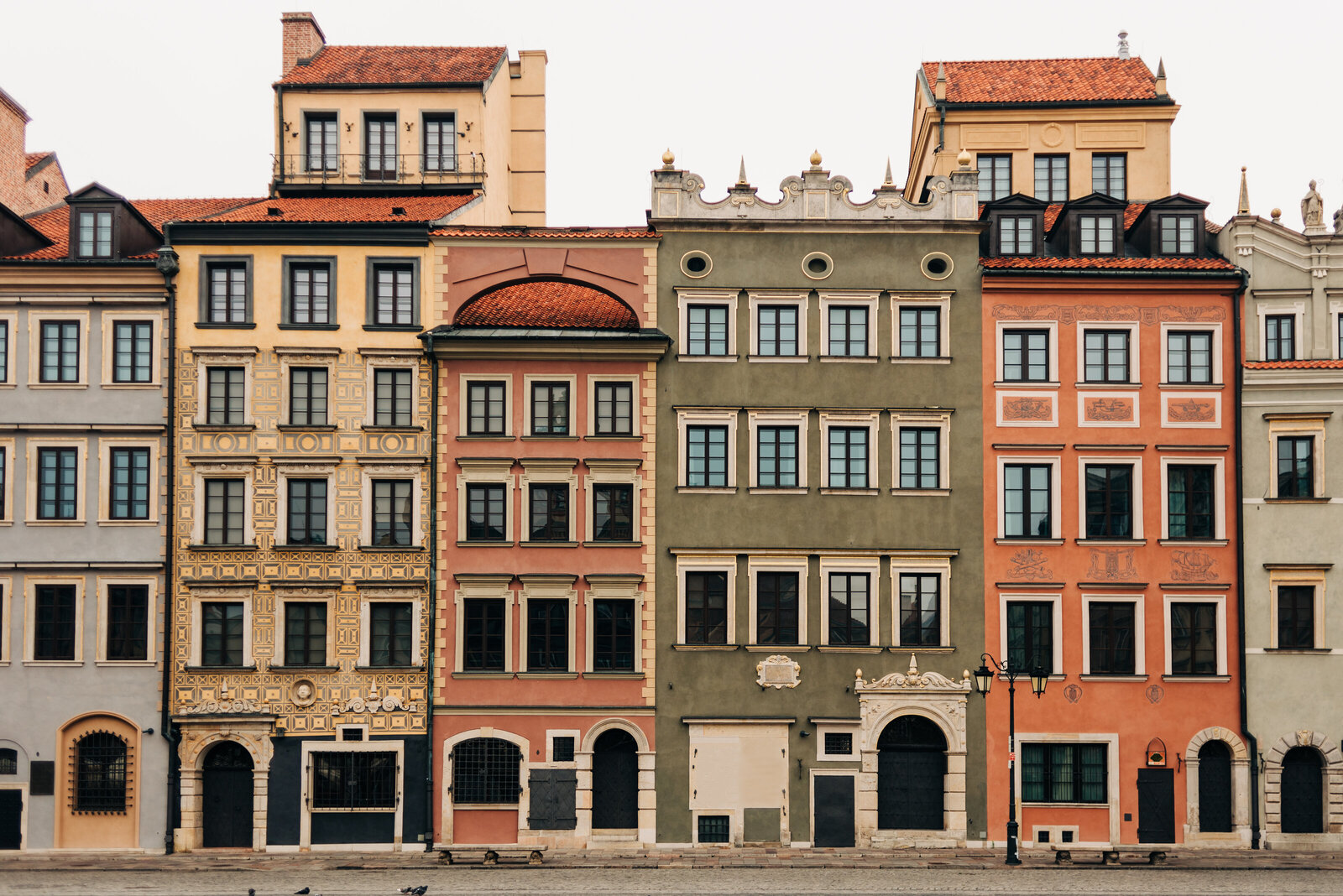 Colorful buildings in Warsaw, Poland