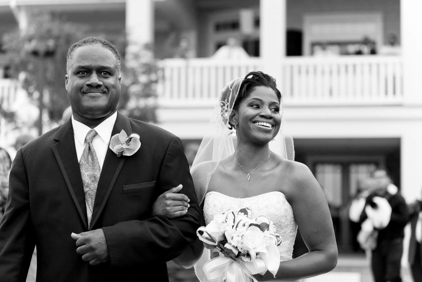 Bride and father walk down aisle, Heritage Shores Club, Bridgeville, Delaware. Kate Timbers Photography.