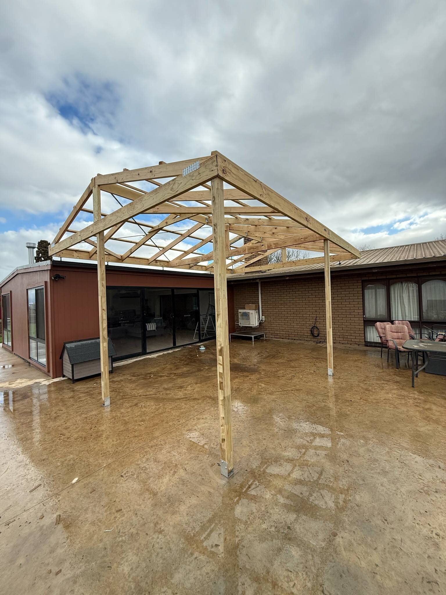 Pergola in progress by AR Construction