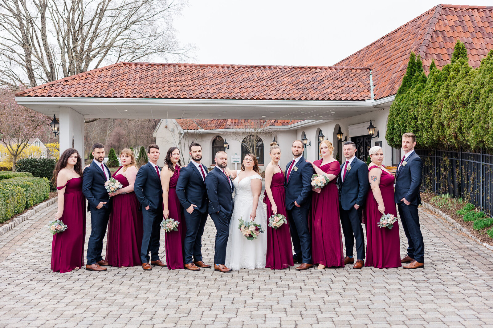 Editorial style wedding party image