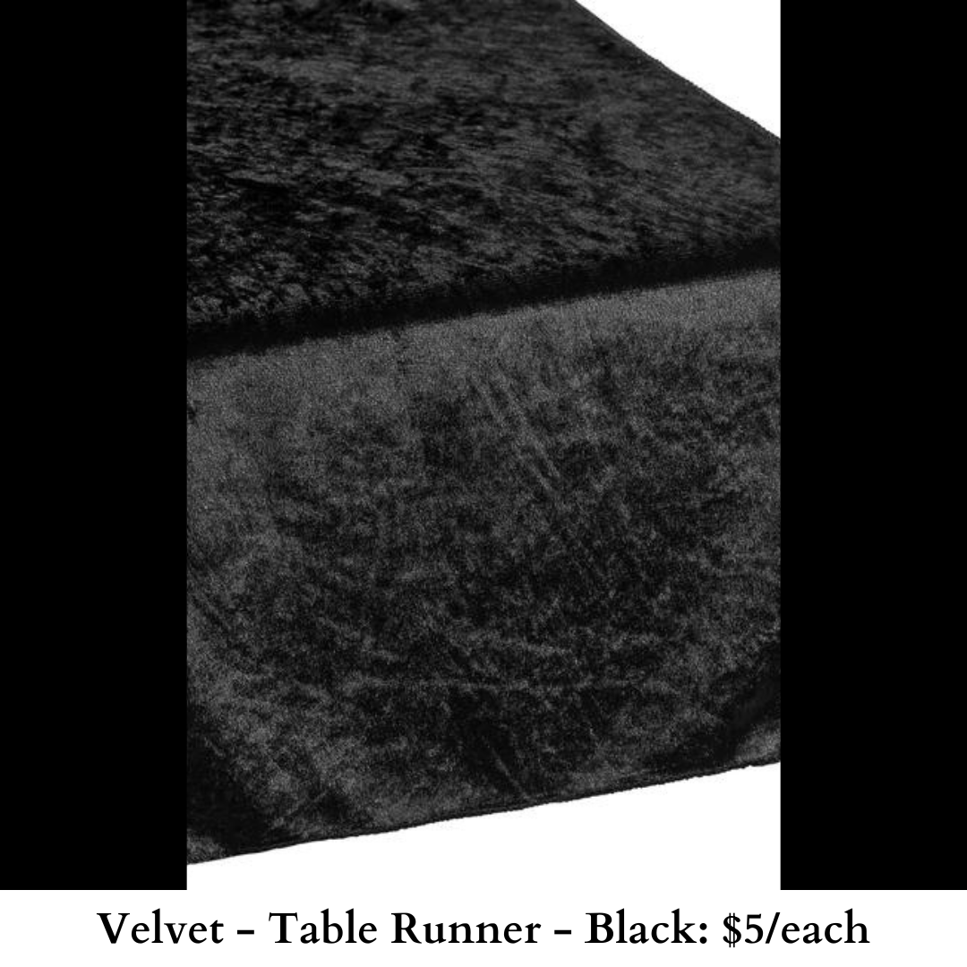 Velvet-Table Runner-Black-821