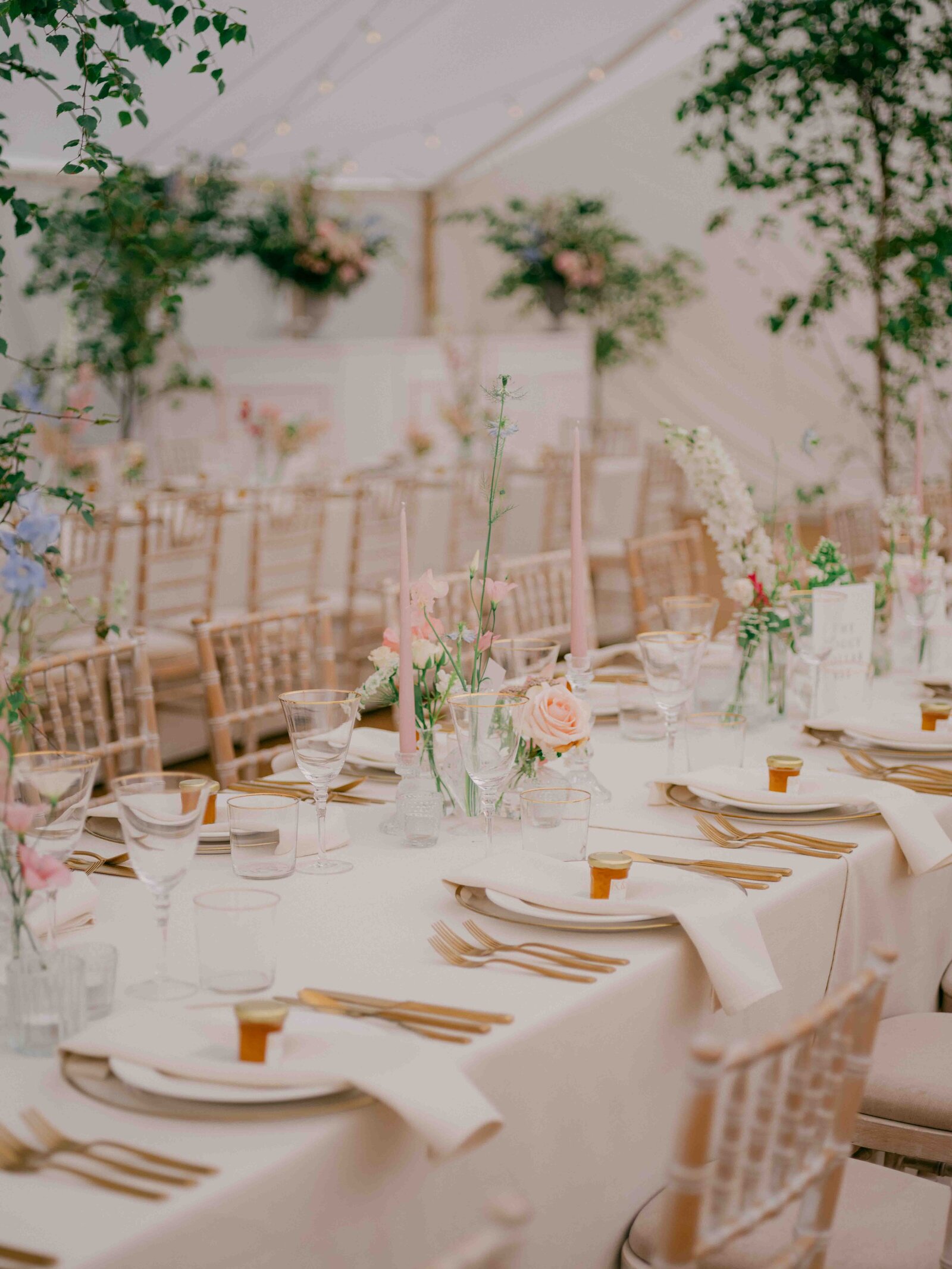 Table Setting with blush pink and gold