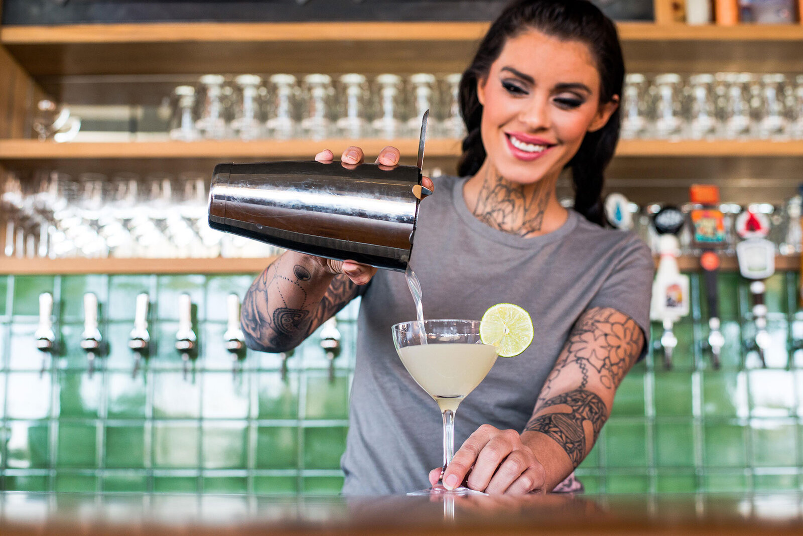 Female-Bartender-Pouring-Margarita-Martini-Longmont-Food-and-Drink-Photography-Kitchen-Next-Door