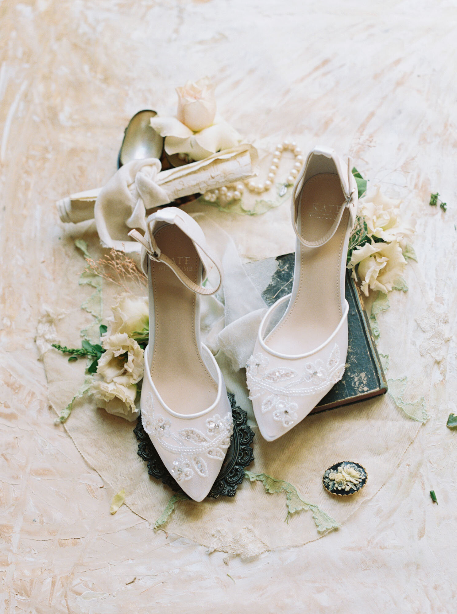 Close up of the bridal shoes