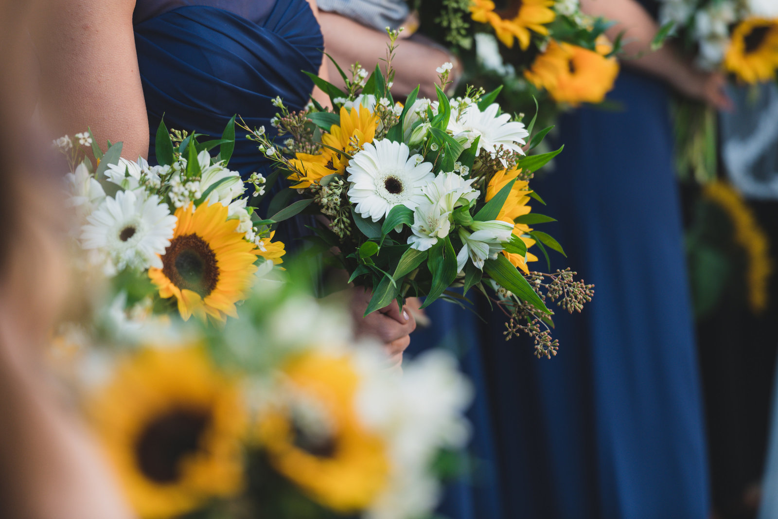 close up photo of bridal bouquets from wedding at Three Village Inn