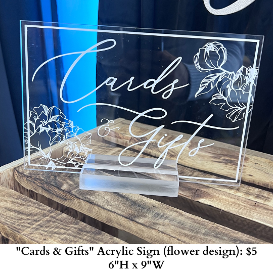 Cards & Gifts Acrylic Sign-Flower Design-911