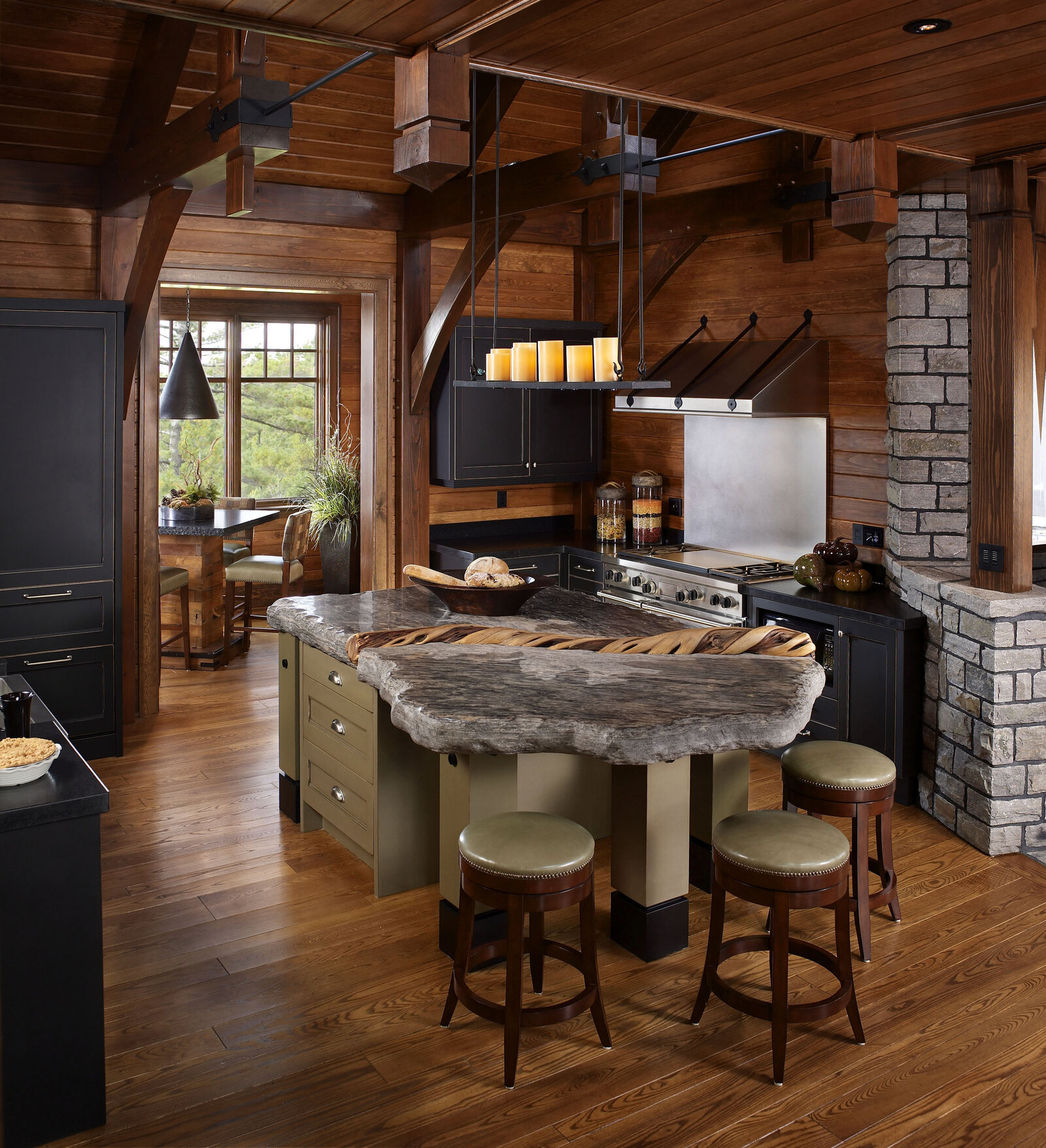 005-Lake Russeau-Corrage-Kitchen-Rustic-Granite
