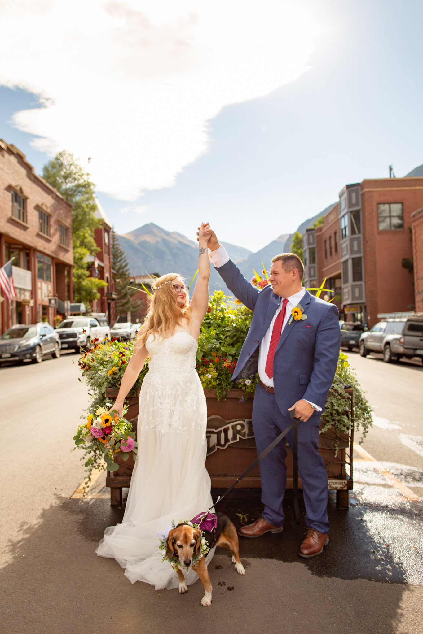 Groom spins bride in downtown Telluride